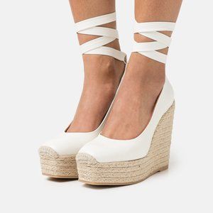 Ralph Lauren / Polo Ralph Lauren Womens Leather Lace Up Espadrille Wedges
